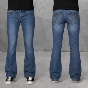 Y2K 2000s Bootcut Cato Jeans Women’s 16 (34x30) Western Cowboy Embroidered